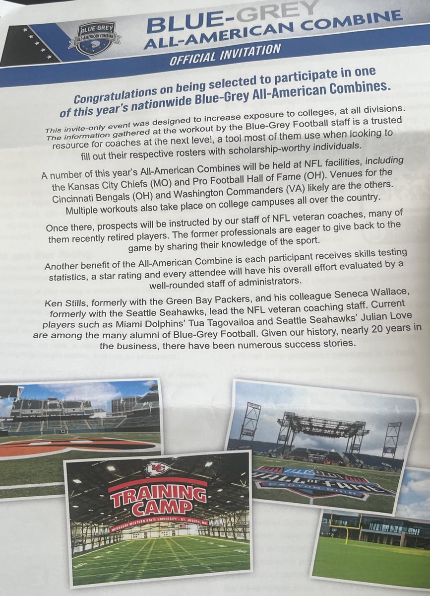 Blessed to receive a Blue-Grey 
All-American Combine invitation. ready to work #bluegrey #AllAmerican <a href="/HCBearsFB/">Hertford County Bears Football</a> <a href="/williehg3/">Willie Gillus III</a> 
<a href="/BlueGreyFB/">Blue-Grey All-American Bowl</a>