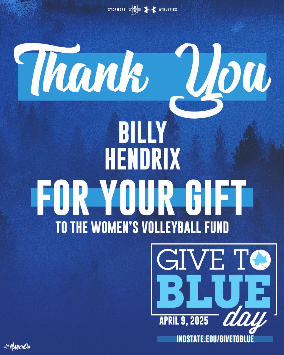 🚨𝐆𝐈𝐅𝐓 𝐀𝐋𝐄𝐑𝐓 🚨

Thank you to Billy Hendrix for your $625 gift to the Women's Volleyball Fund!

#MarchOn | #GiveToBlue25