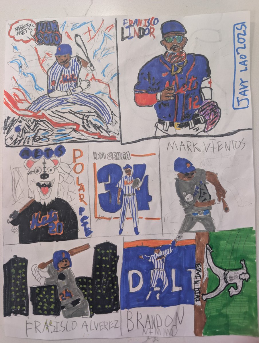 janghawk18's tweet photo. My son is the future Met fan! His comic book Mets creation. @Lindor12BC @JuanSoto25_ @SNY_Mets @SNYtv
@Mets #LFGM https://t.co/fSJW9m0WNt