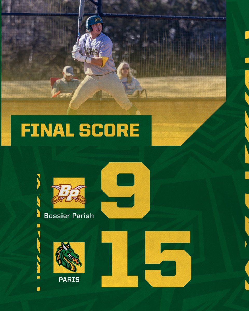 Dragon Baseball (@pjcbaseball) on Twitter photo Drags go for 15 on the road & take Game 1 of the series against Bossier! Back in action Saturday!
<a href="/SavageD99/">Dylan Schlotterback</a> 2 for 4, HR (GS), 4 RBI
<a href="/BankstonLembcke/">Bankston Lembcke</a> 3 for 5, 2 RBI, 3 R
<a href="/austinrmarlin/">Austin Marlin</a> HR, 3 RBI
WP: <a href="/16Mcdaniel/">Topher.McDaniel_16</a>
SV: <a href="/TheRealGmoney34/">Gavyn Schlotterback</a>
#PJCbaseball #BuiltDifferent #OneBite Drags go for 15 on the road & take Game 1 of the series against Bossier! Back in action Saturday!
<a href="/SavageD99/">Dylan Schlotterback</a> 2 for 4, HR (GS), 4 RBI
<a href="/BankstonLembcke/">Bankston Lembcke</a> 3 for 5, 2 RBI, 3 R
<a href="/austinrmarlin/">Austin Marlin</a> HR, 3 RBI
WP: <a href="/16Mcdaniel/">Topher.McDaniel_16</a>
SV: <a href="/TheRealGmoney34/">Gavyn Schlotterback</a>
#PJCbaseball #BuiltDifferent #OneBite