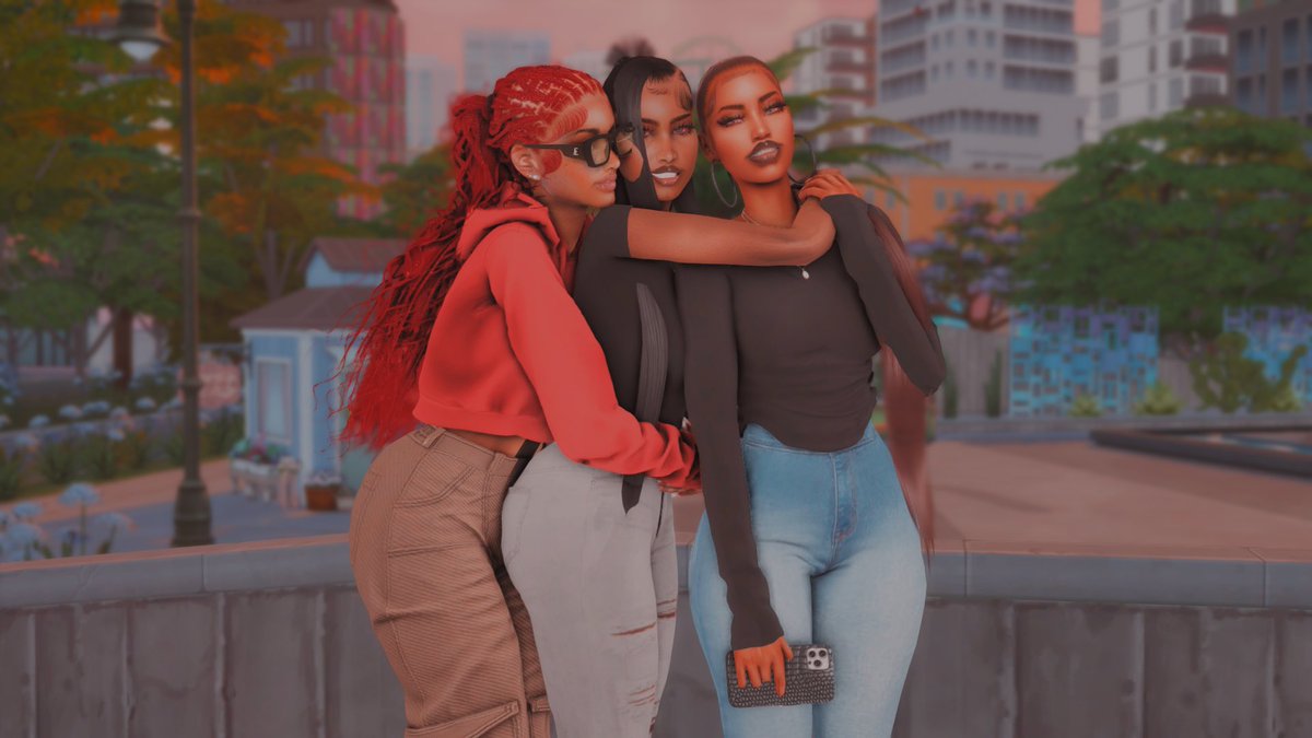 virgosimluva97's tweet photo. The Gang 🤗🥰 Now that they cousin moved to town its really about to be lit !! Big Red , Big Lexie , Julia 😍😍 #Strippas #ShowUsYourSims https://t.co/qN8RvFN9i4