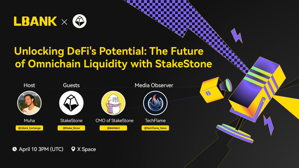 LBank_Exchange's tweet photo. 🚨 Upcoming X Space 🚨

🎙️ Unlocking DeFi's Potential: The Future of Omnichain Liquidity with StakeStone!

📅 April 10, 2025 | 🕒 3:00 PM UTC
🎙️ Host:@LBank_Exchange

🎤 Guests:@Stake_Stone & @IkkWeb3 
📰 Media Observer:@TechFlame_News

👉 Set a reminder: https://t.co/mlSmAk7UoX

#LBankSpaces #StakeStone #Omnichain #DeFi #Crypto