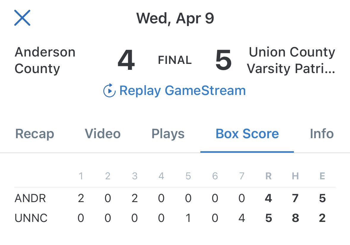 Union County Patriots Baseball tweet media