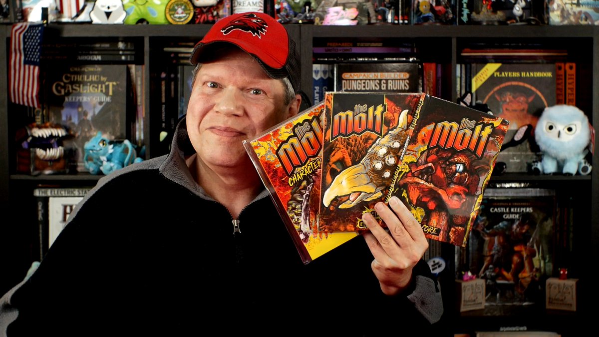 TheGamingGang's tweet photo. I'm live in 30 minutes as I'll take a live first look at The Molt RPG from @ExaltedFuneral . Plus news from @GoodmanGames @BurdenOfCommand @Monk3yBlood #Bastionland #NamelessDesigner and more! Join the fun at 8pm ET/7pm CT/5pm PT. 😁 https://t.co/fRJ35vw9Jp #TheMolt #TTRPGs https://t.co/pKKG7votXB