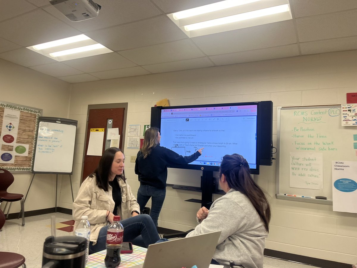 Prowlander's tweet photo. We are #lifelonglearners @RCMSOffices . Math teachers trying out @SnorklApp for instant feedback on their thinking and problem-solving. #rcLead #valiantvikings #mathplc https://t.co/Nx4lfFzib3
