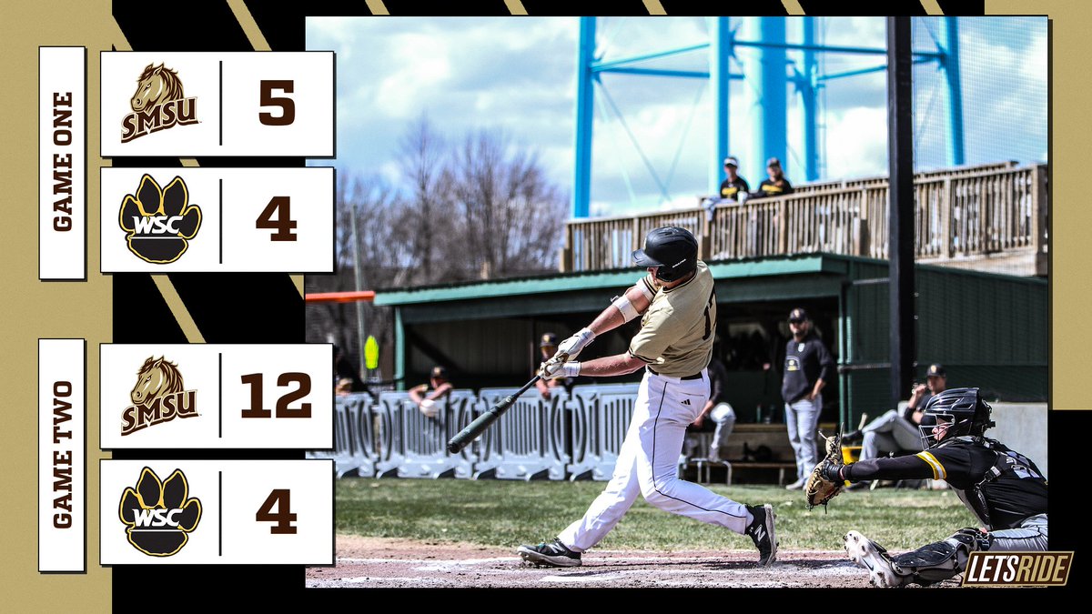 The Mustangs secure the doubleheader sweep over Wayne State!🧹⚾️

SMSU is back in action with a three-game series against Minnesota Crookston at home on Saturday and Sunday!

#LetsRide