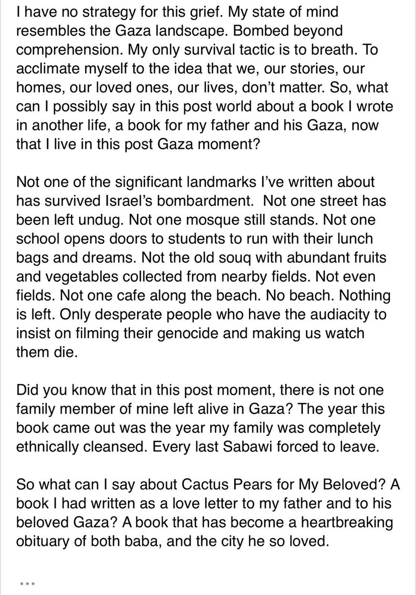 susan abulhawa | سوزان ابو الهوى (@susanabulhawa) on Twitter photo This letter from <a href="/gazaheart/">Samah Sabawi</a>, whose new book “cactus pear for my beloved” is shortlisted for the Stella Prize, encapsulates how we all feel about the world. Post language, post truth. This letter from <a href="/gazaheart/">Samah Sabawi</a>, whose new book “cactus pear for my beloved” is shortlisted for the Stella Prize, encapsulates how we all feel about the world. Post language, post truth.