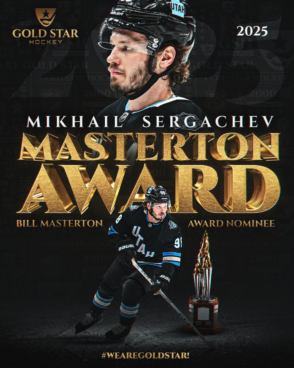 Congratulations to Mikhail Sergachev of the #UtahHC on being nominated for the Bill Masterton Memorial Award! #WeAreGoldStar!