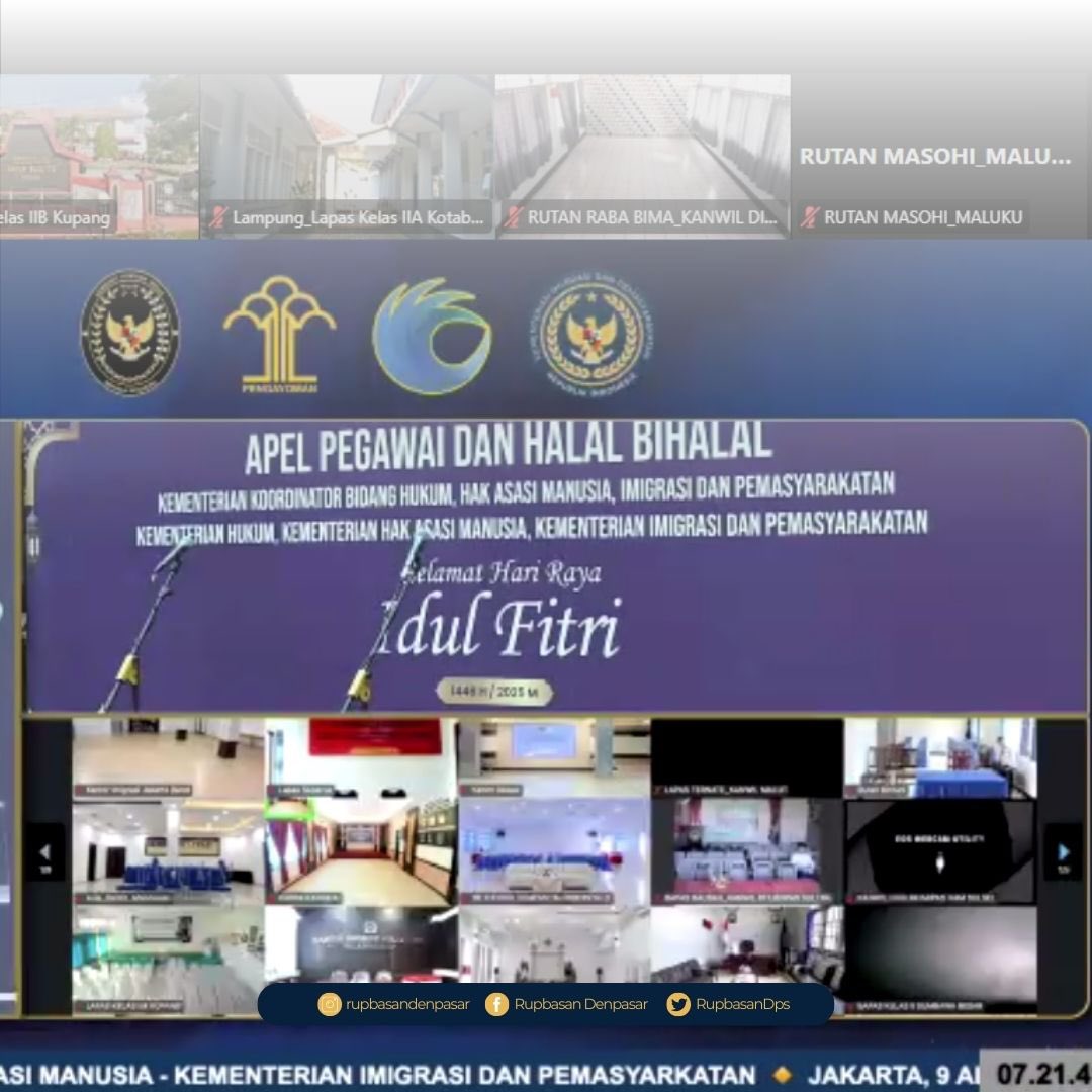 RupbasanDps's tweet photo. Rupbasan Kelas I Denpasar Ikuti Apel Pegawai Bersama dan Halal Bi Halal Idul Fitri 1446 H Secara Virtual 

Selengkapnya: https://t.co/IdOa1tqIMc https://t.co/CtrkGmwJIe