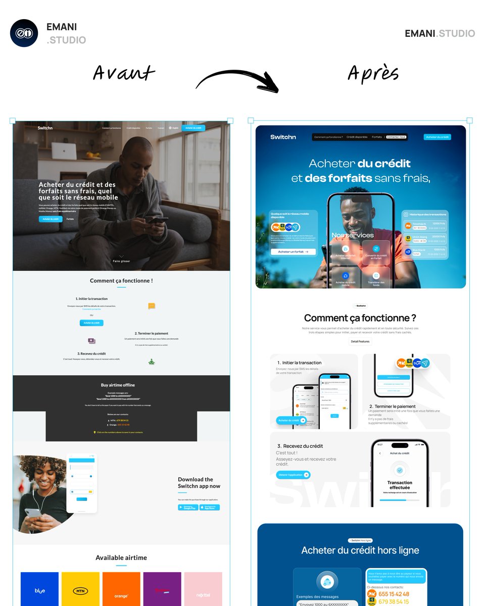 EmaniUi's tweet photo. NB : ceci est une exploration fictive de la landing page de https://t.co/jSvI2ksQ7V,
.
Nous nous sommes amusés à faire une refonte de la landing page de  Switchn.
.
Admirez le travail de plus près ici 👇
https://t.co/5mDUxBlALl https://t.co/dtfKvJygzY