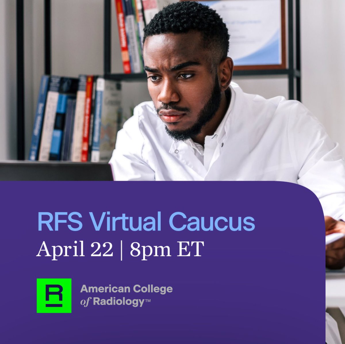 FatimaElahi21's tweet photo. Please join us for the very first #ACRRFS Virtual Caucus on April 22 at 8pm ET as we discuss resolutions for consideration by the @RadiologyACR Council during #ACR2025. Register here: https://t.co/FHCwABZCgn

 @ACRRFS https://t.co/xvlNTkTwqA
