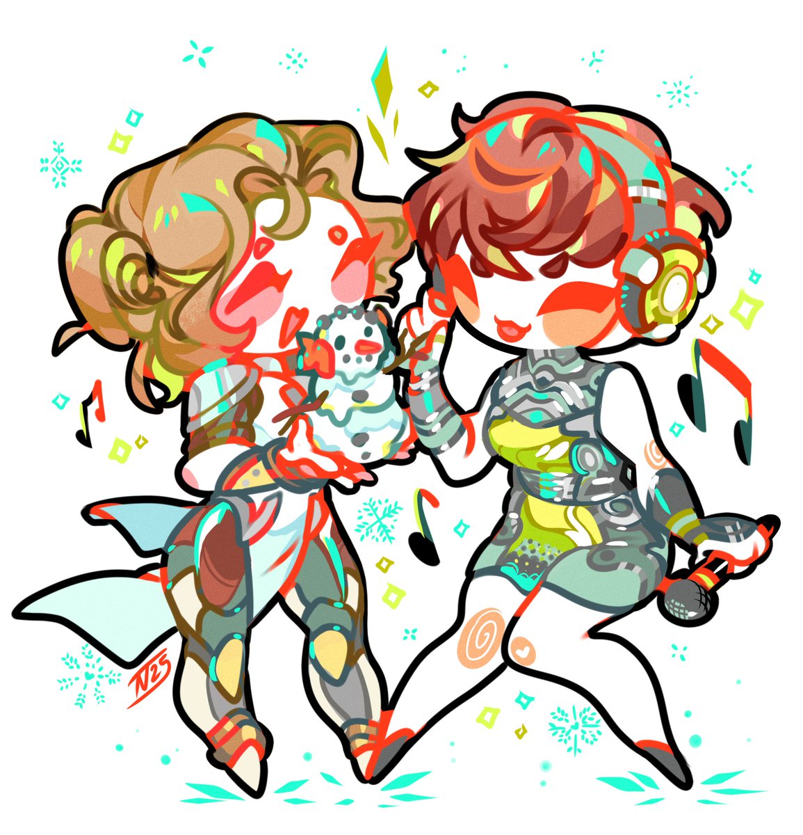 「Kofi for RafBoye! Viessa and Luna from "」|𝕋ℕ𝕋 ⚖ P3P•P5R•PQ Kofi Commissions OPEN!のイラスト