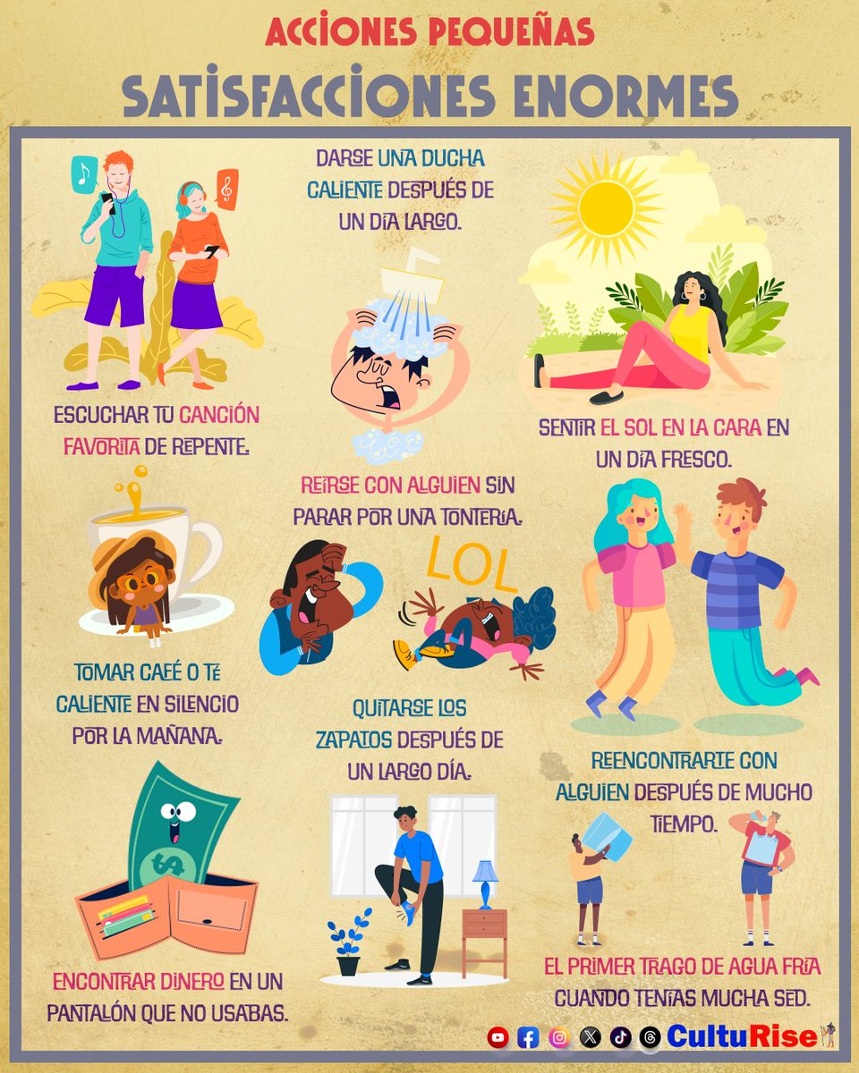 Acciones pequeñas, Satisfacciones enormes. Qué otras pondrías en la lista?
#dia #DIAS #day #vida #vidareal #vidafeliz #life #lifestyle #lifeline #lifehacks #lifelessons #lifeisbeautiful #lifestyleblog #Mundo #world #WorldNews #tendencia #trend #trendingpost #trendingnow