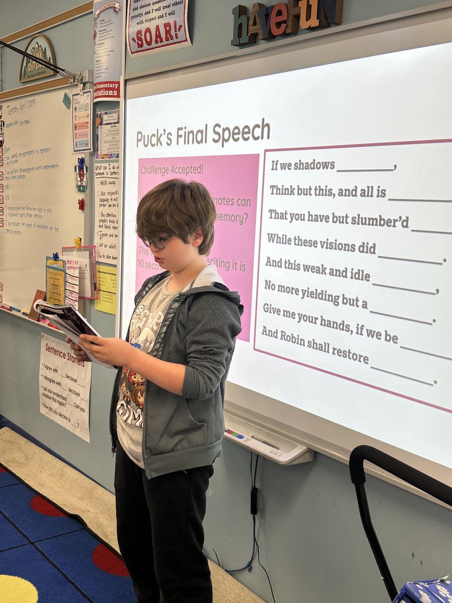 solleykerr's tweet photo. Shakespearean actors reciting Puck’s final speech! ⁦@SolleyAACPS⁩ #belonggrowsucceed https://t.co/5lPwF3zwWM