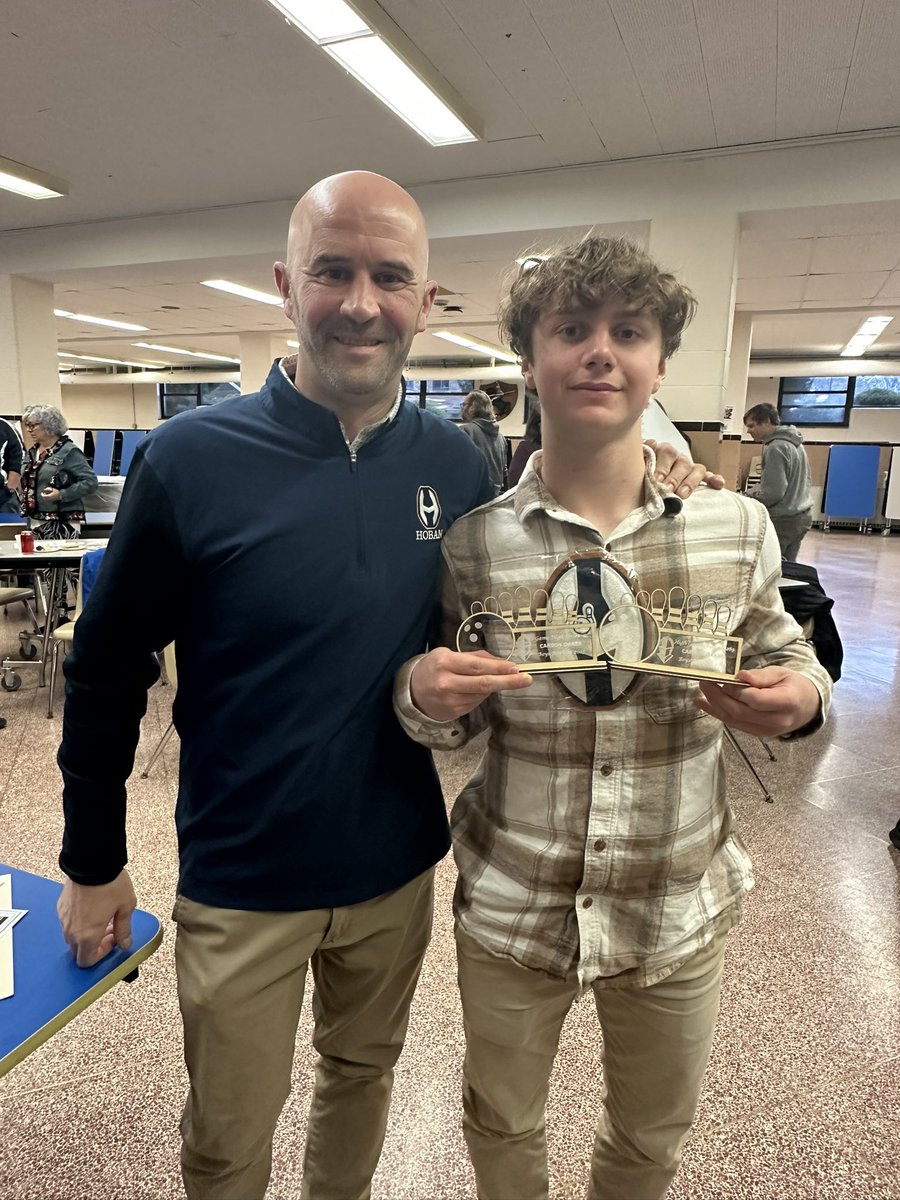 My high school bowling banquet was tonight.  As a freshman, I lettered and got awards for highest game and series.
It was really a special season with lots of team and individual accomplishments. Go Knights!