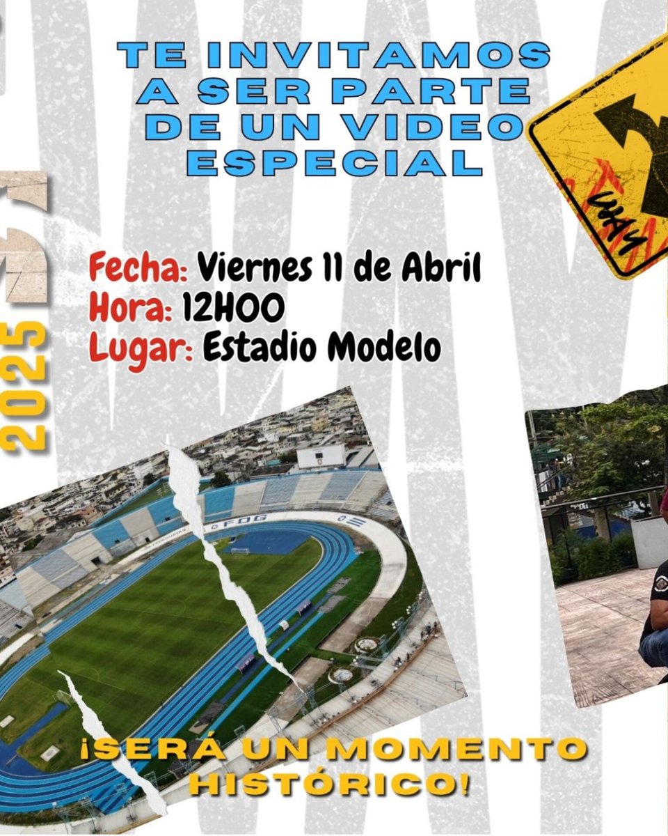 Rway_Ecuador's tweet photo. 🚨 ATENCIÓN REBELDES 🚨
¡Llamado urgente a todos los fans de #Erreway en GUAYAQUIL!
Este viernes 11 de abril a las 12h00 nos reuniremos en el Estadio Modelo para grabar un video inolvidable 🎥
¡No faltes! #ErrewayEnEcuador https://t.co/MfisfUCBAu