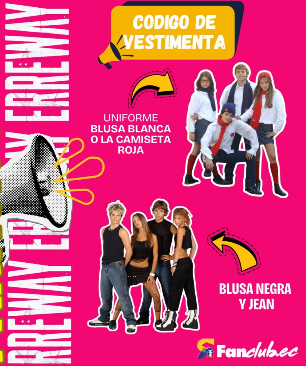 Rway_Ecuador's tweet photo. 🚨 ATENCIÓN REBELDES 🚨
¡Llamado urgente a todos los fans de #Erreway en GUAYAQUIL!
Este viernes 11 de abril a las 12h00 nos reuniremos en el Estadio Modelo para grabar un video inolvidable 🎥
¡No faltes! #ErrewayEnEcuador https://t.co/MfisfUCBAu