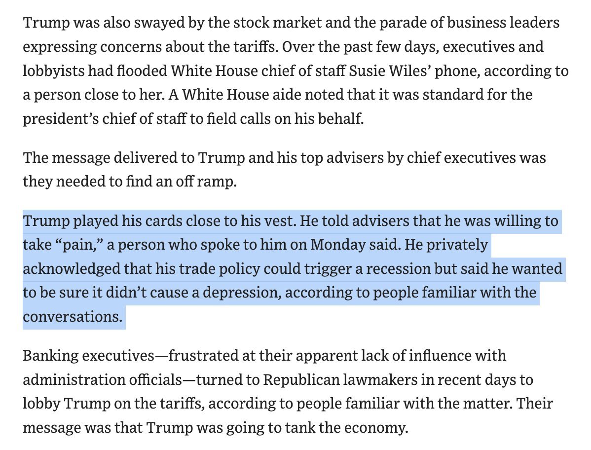 Capital literally called up the White House and said stop it and they did