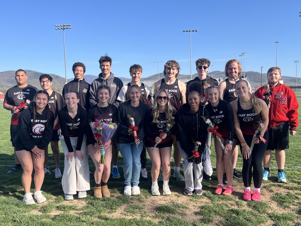 erhs_track's tweet photo. Tonight we got to celebrate our EIGHTEEN seniors! Congratulations as you finish one journey and embark on a new one! We’re so proud of all of you!!! #EastRockFamily https://t.co/3frCwWEQtu