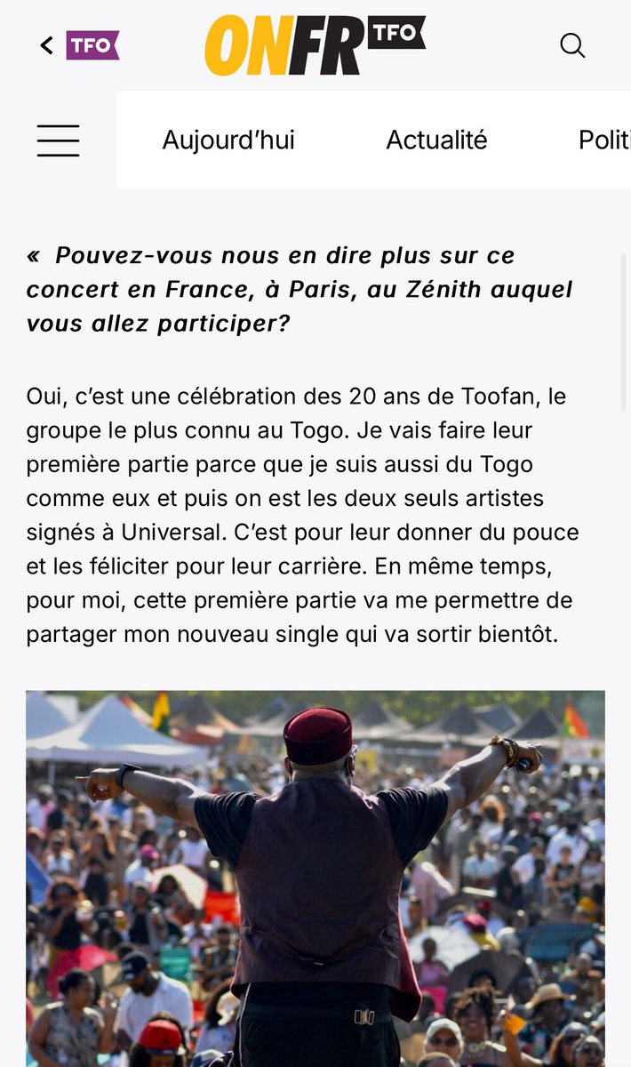 abelmaxwell's tweet photo. ☘️Merci à Mickael Laviolle et à l’équipe de #ONfr pour cet article qui revient sur :
🌹Ma récente signature avec @UMG!  
🌹Ma 1ère partie du  #Concert de #TOOFAN au #Zénith de #Paris, le 18 avril prochain 
🫶#Merci à toutes celles et à ceux qui ont toujours #cru en moi!
✔️On continue d’avancer, avec #passion, #engagement et surtout avec #beaucoup de #gratitude☺️
——
🗞️: https://t.co/F1gPVeJwJy