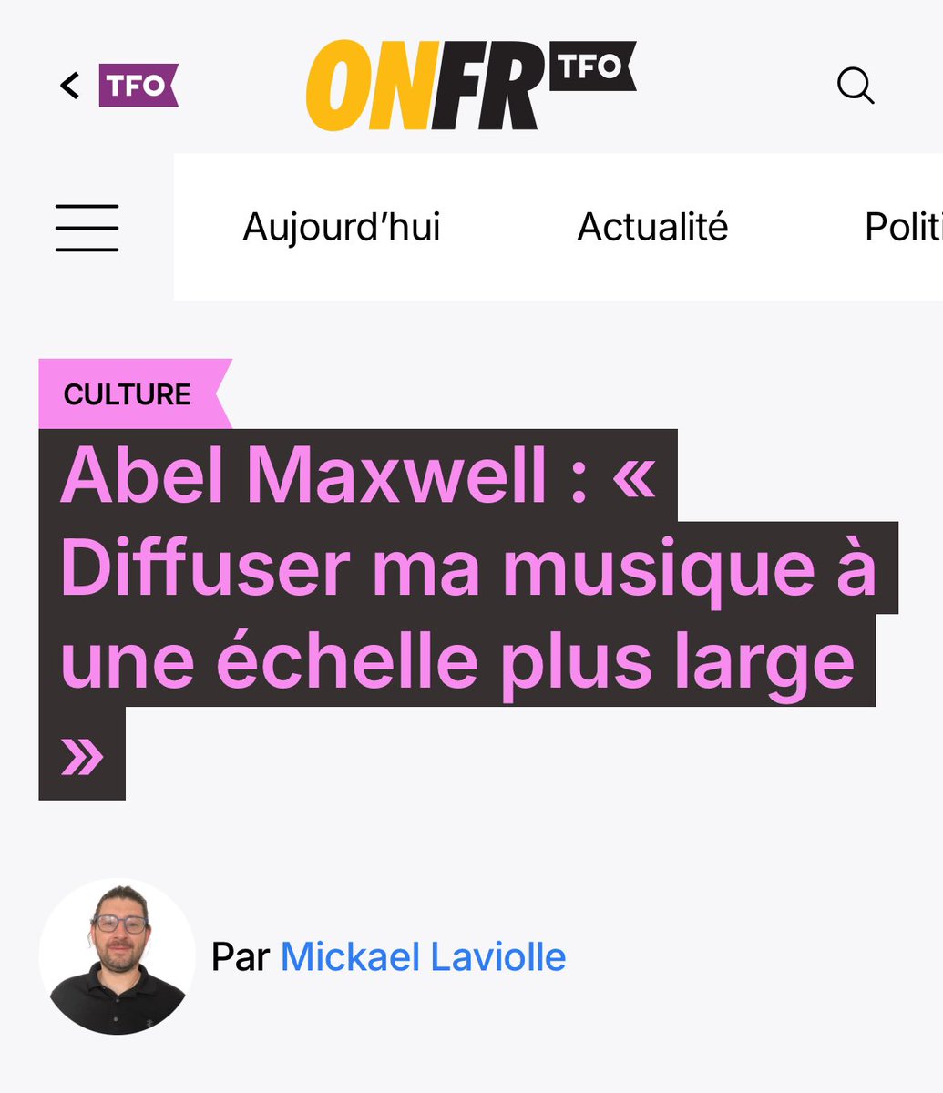 abelmaxwell's tweet photo. ☘️Merci à Mickael Laviolle et à l’équipe de #ONfr pour cet article qui revient sur :
🌹Ma récente signature avec @UMG!  
🌹Ma 1ère partie du  #Concert de #TOOFAN au #Zénith de #Paris, le 18 avril prochain 
🫶#Merci à toutes celles et à ceux qui ont toujours #cru en moi!
✔️On continue d’avancer, avec #passion, #engagement et surtout avec #beaucoup de #gratitude☺️
——
🗞️: https://t.co/F1gPVeJwJy
