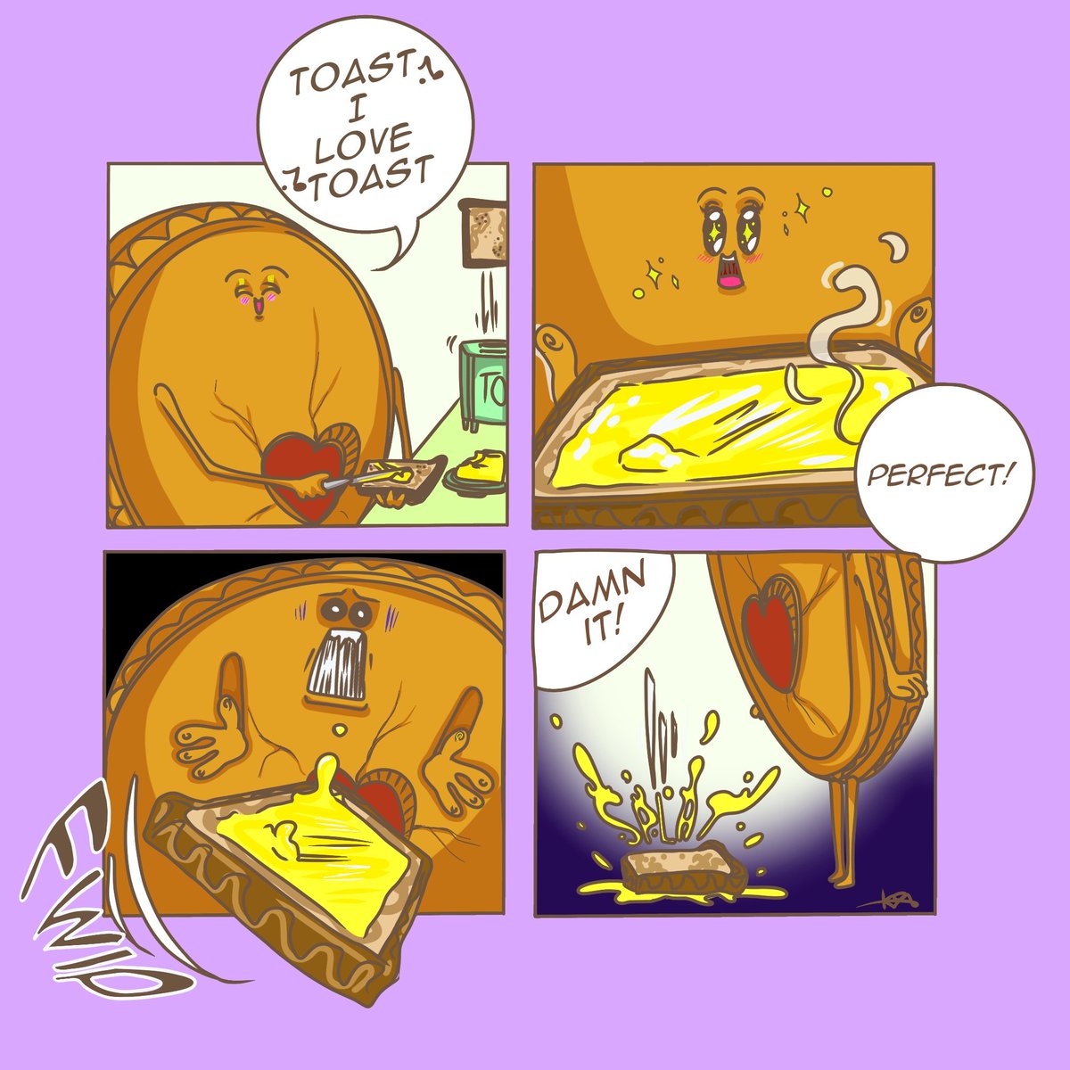 kyliemellow's tweet photo. Butterside Down .. devastation, man..we've all been there.. bit who doesn't like butter toast.. right.....
#butter #buttertoast #comics #comicstyle #comicstrip #webtoon #toonstyle #funny #laughing #art #relatable https://t.co/ysyhAxTD6O
