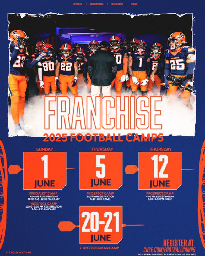 Jake_Banda_'s tweet photo. Thank you @CuseFootball for the camp invite, and a chance to get on campus! @allpraisesdue7 https://t.co/GlPwwy04OD