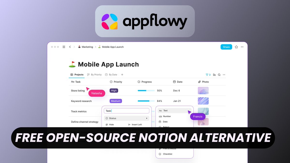elest_io's tweet image. Discover @appflowy, a free open-source alternative to Notion to create projects, wikis, and tasks in a collaborative workspace with AI 🚀
Watch our platform overview
👉 youtu.be/MtC4FH65krw