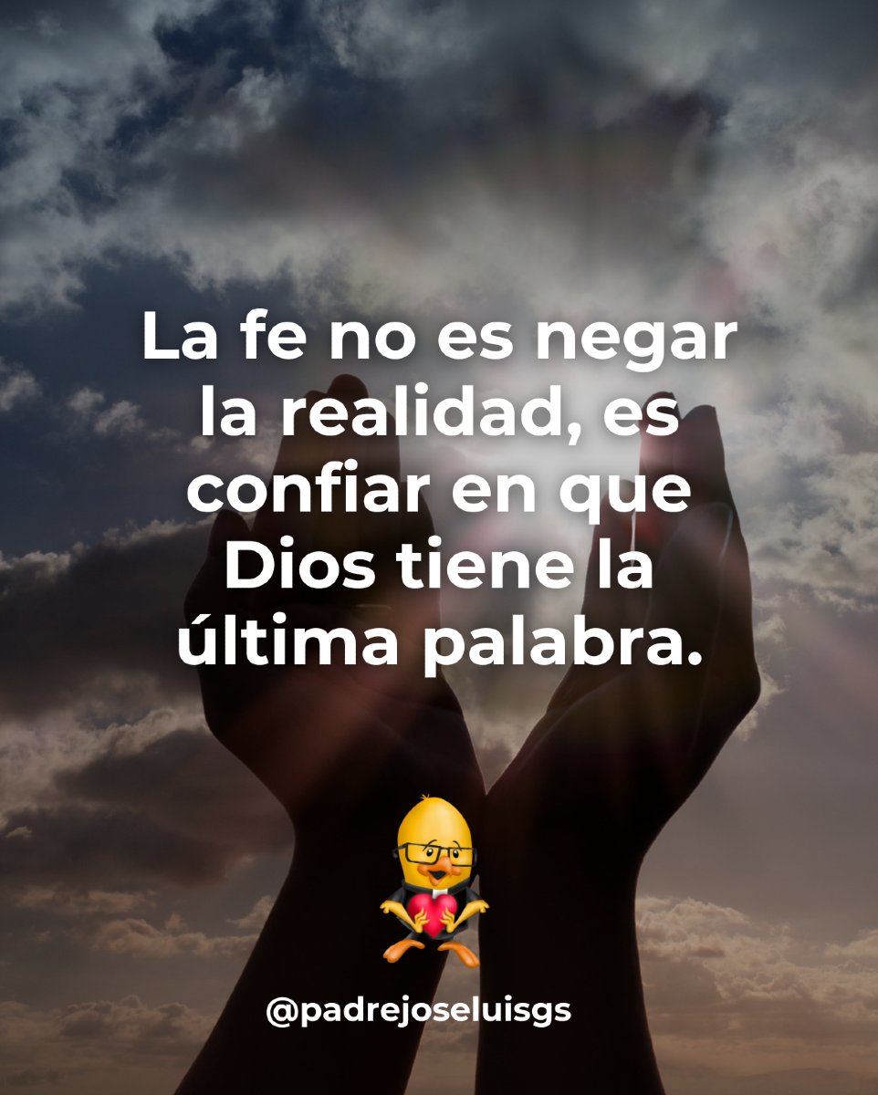 PadreJoseLuisGS's tweet photo. No se trata de ignorar lo que pasa, sino de mirar más allá con ojos de fe. Dios siempre tiene la última palabra. 📖🙏
#LaÚltimaPalabraEsDeDios #FeValiente #padrepollo https://t.co/NESoKA3H6h