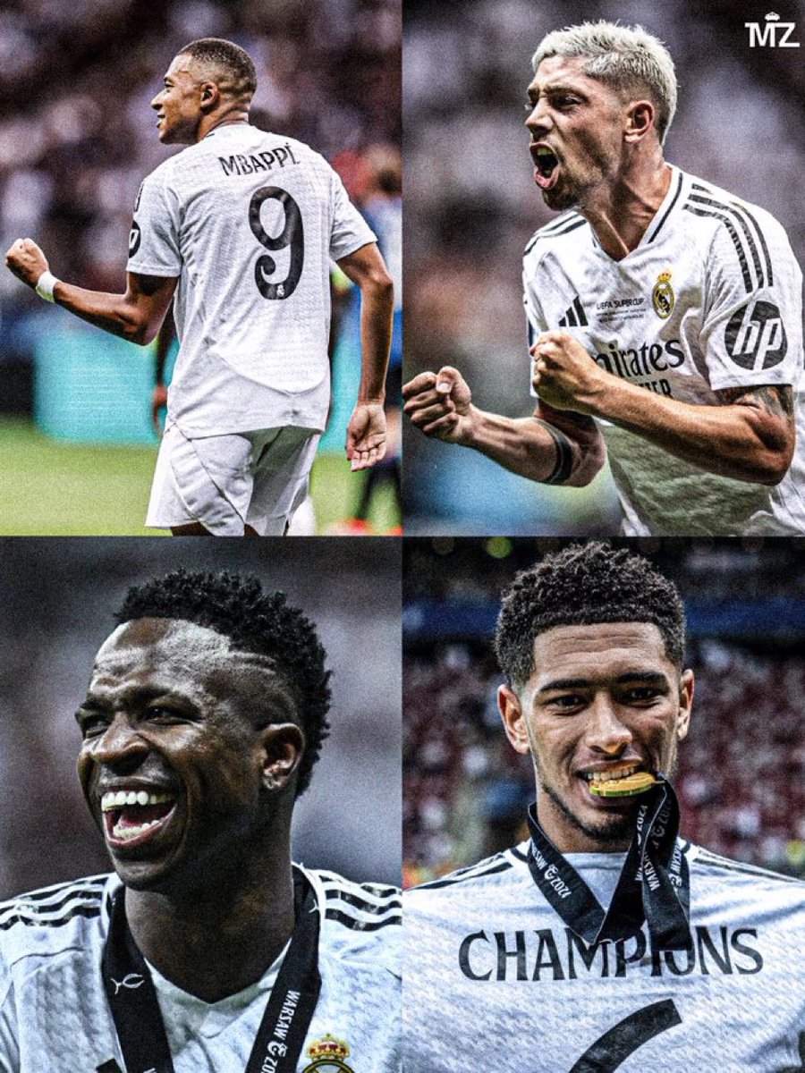 theMadridZone's tweet photo. 🚨⚪️ Valverde, Vini Jr., Mbappé and Bellingham spoke in the locker room after the match with Arsenal.

They spoke about making a comeback at the Bernabéu. @jpedrerol https://t.co/22al7klo8l
