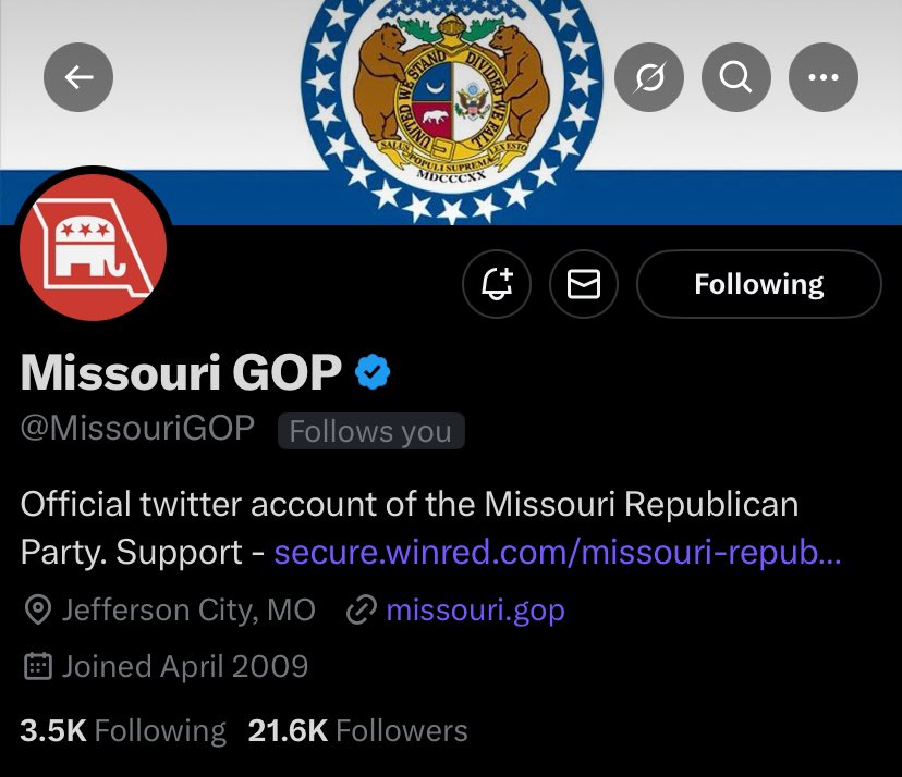 MOCatholicPop's tweet image. Thank you @MissouriGOP for following me! I’m honored! 😁