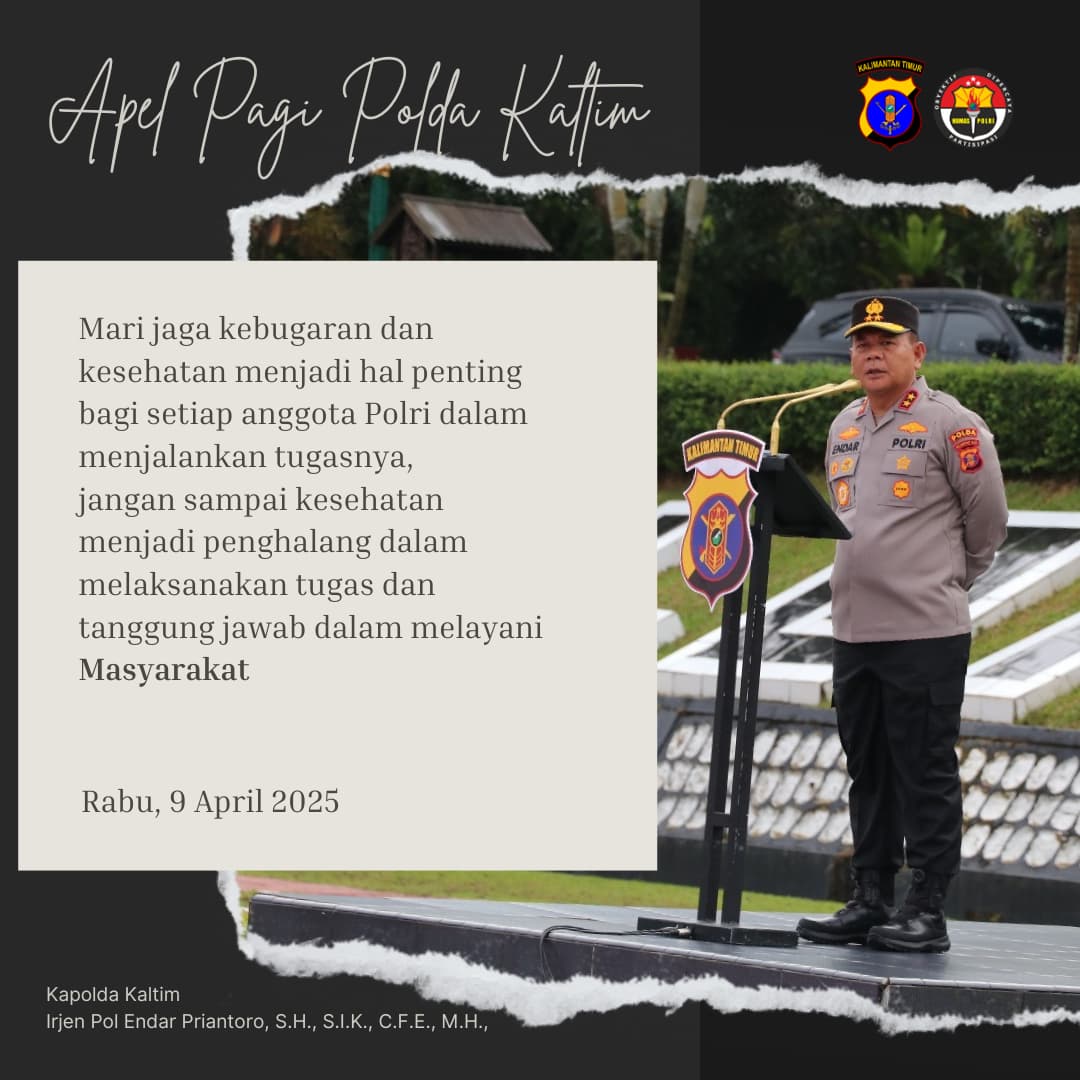 Tabang_2025's tweet photo. Apel Pimpinan Polda Kaltim hari Rabu tanggal 9 April 2025 https://t.co/e1ITo4XYl8