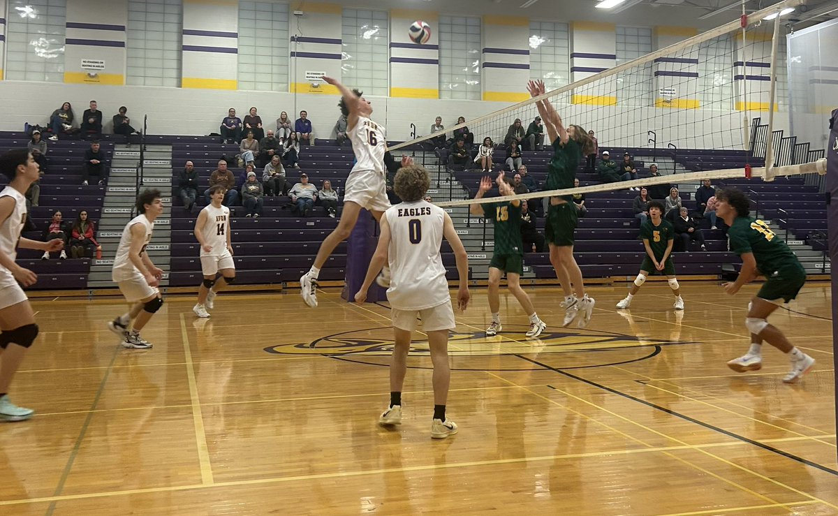 avoneagles's tweet photo. Eagles Win! Avon Volleyball wins a great match vs Amherst in 5 sets! Well done Boys!🦅 https://t.co/jyuw4DJP7o