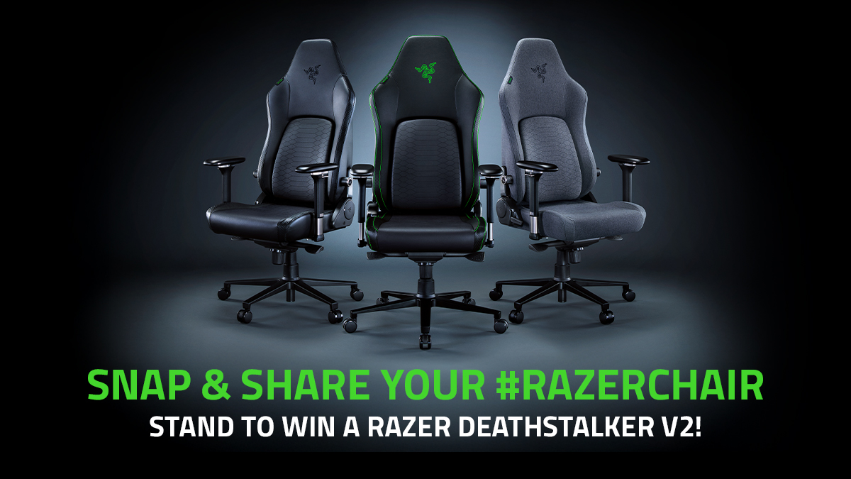RazerStore (@razerstore) on Twitter photo Visit your nearest RazerStore, snap a pic with your favorite Razer chair, and share it with #RazerChair and tag <a href="/RazerStore/">RazerStore</a> from now until April 29th for a chance to win a Razer DeathStalker V2 at the end of the month! Exclusive to US RazerStores. Visit your nearest RazerStore, snap a pic with your favorite Razer chair, and share it with #RazerChair and tag <a href="/RazerStore/">RazerStore</a> from now until April 29th for a chance to win a Razer DeathStalker V2 at the end of the month! Exclusive to US RazerStores.