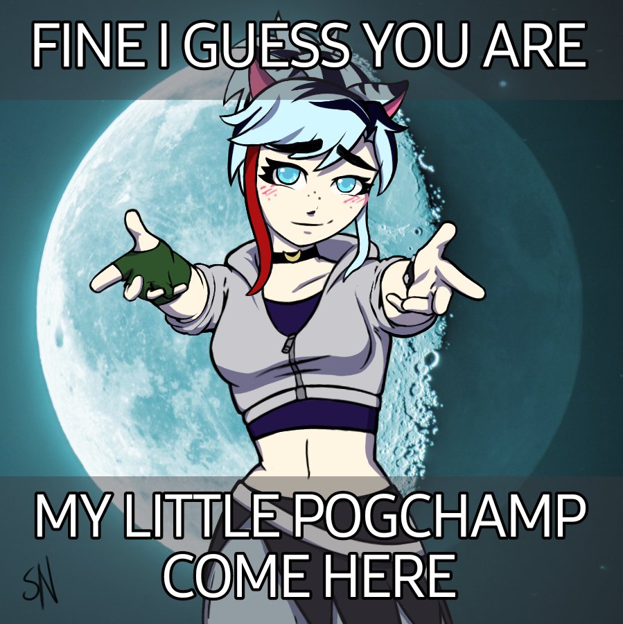 Sable_Night's tweet photo. Super late to the meme, but have some love from us to you Pogchamps (feat. @Starkittenfun ) #GalactiCats #sablenight #blackstarkitten https://t.co/PxumMeDFjl