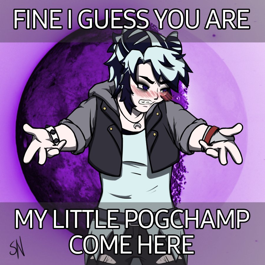Sable_Night's tweet photo. Super late to the meme, but have some love from us to you Pogchamps (feat. @Starkittenfun ) #GalactiCats #sablenight #blackstarkitten https://t.co/PxumMeDFjl