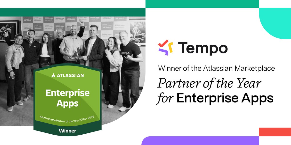 It's official – Tempo has been named Atlassian Marketplace Partner of the Year for Enterprise Apps 2024-2025.

Love to our friends at <a href="/Atlassian/">Atlassian</a> for the prestigious awards two years in a row!