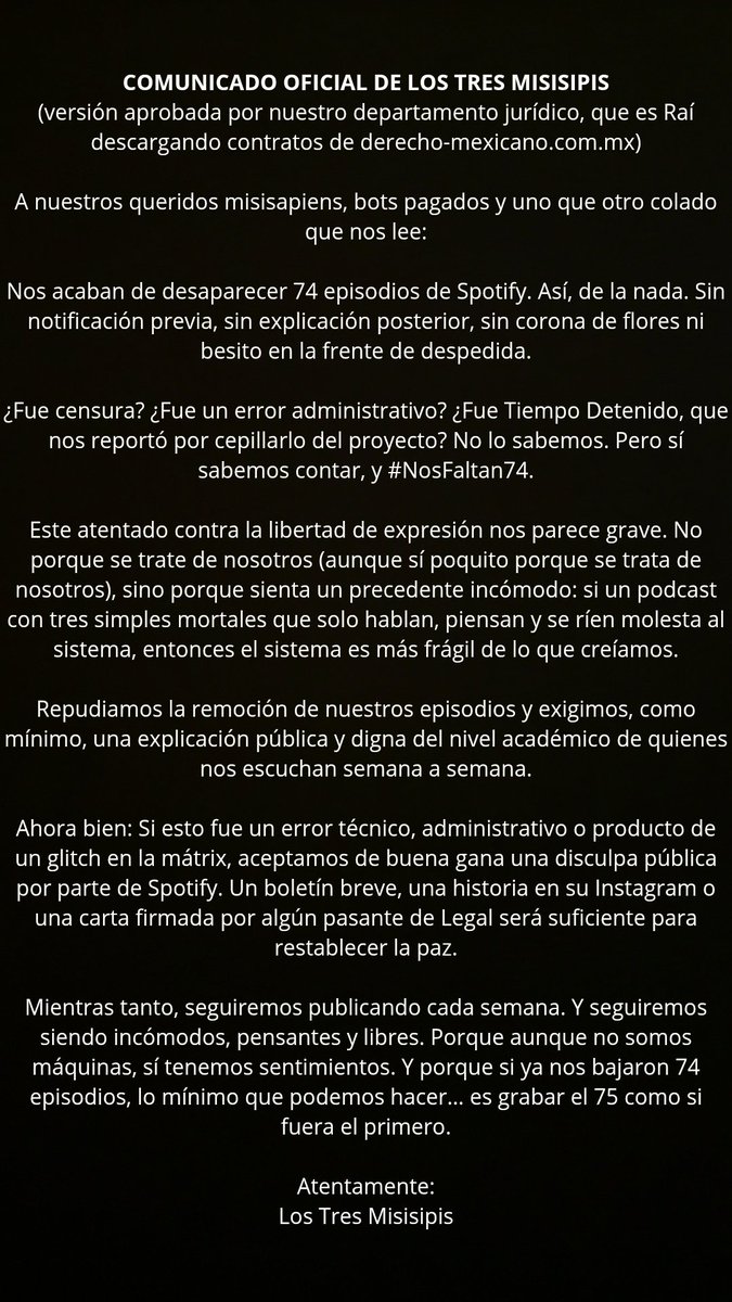 Los3Misisipis's tweet photo. 🚨 A LA ATENCIÓN PÚBLICA 🚨 https://t.co/zxOWjee3OL