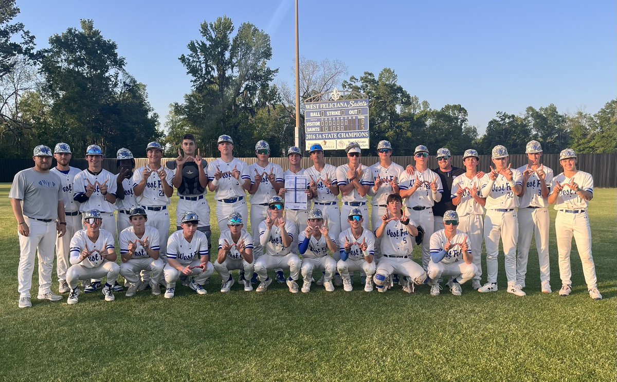 WFHS__Baseball's tweet photo. Final
West Fel- 5
Plaquemine- 0
Saints head to the District Championship on Friday!
Bruin Gilfoil- 7.0 IP | 2 H | 4 Ks |
Mason Rogillio- 1/3 | 3 RBIs | HR
#PutTheTeamFirst https://t.co/GnqHXkyGHL