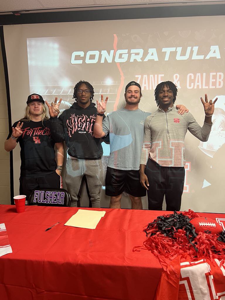 Coach Kowalski (@coach_kowalski) on Twitter photo We loved celebrating <a href="/oneandonly_zane/">Zane “Goldilocks” Smith</a> & <a href="/CalebAugustus6/">Caleb Augustus</a> yesterday! We are so excited & proud of you both! The biggest thanks to a couple of our favorite Coogs for stopping by to celebrate with us!💜❤️<a href="/SheldonRice43/">Sheldon Rice</a> <a href="/ChanceBryant19/">Chance Bryant</a> #WeAreFu1shear #DaDirtyF We loved celebrating <a href="/oneandonly_zane/">Zane “Goldilocks” Smith</a> & <a href="/CalebAugustus6/">Caleb Augustus</a> yesterday! We are so excited & proud of you both! The biggest thanks to a couple of our favorite Coogs for stopping by to celebrate with us!💜❤️<a href="/SheldonRice43/">Sheldon Rice</a> <a href="/ChanceBryant19/">Chance Bryant</a> #WeAreFu1shear #DaDirtyF