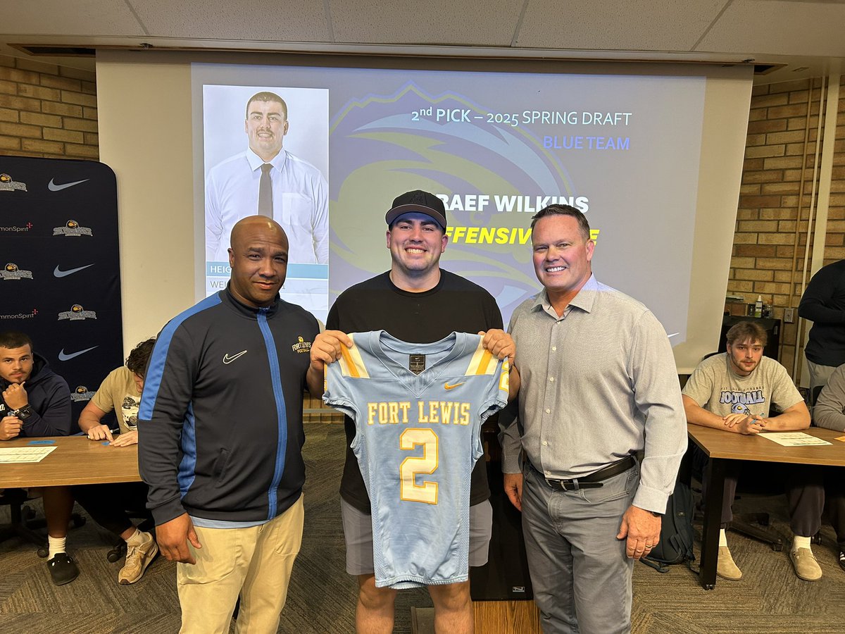 With the 2nd pick, Blue Team selects OL Raefe Wilkins