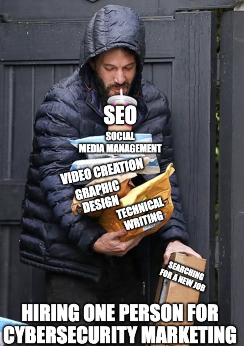 hacker_content's tweet image. Can one person really handle all of this? 😵‍💫

If you&apos;ve found someone that can... KEEP THEM!

If you&apos;re still looking, maybe you should outsource to HackerContent. 

Find out more 👉 hackercontent.com

#CybersecurityMarketing #DigitalMarketing #CybersecurityContent…