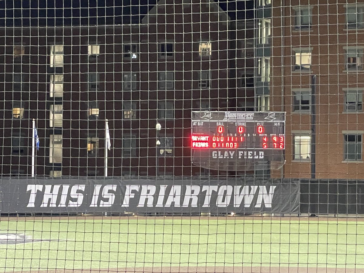 Chilly night on Glay Field but great win for <a href="/PCfriarsoftball/">Providence Softball</a> against a home state opponent. #gofriars