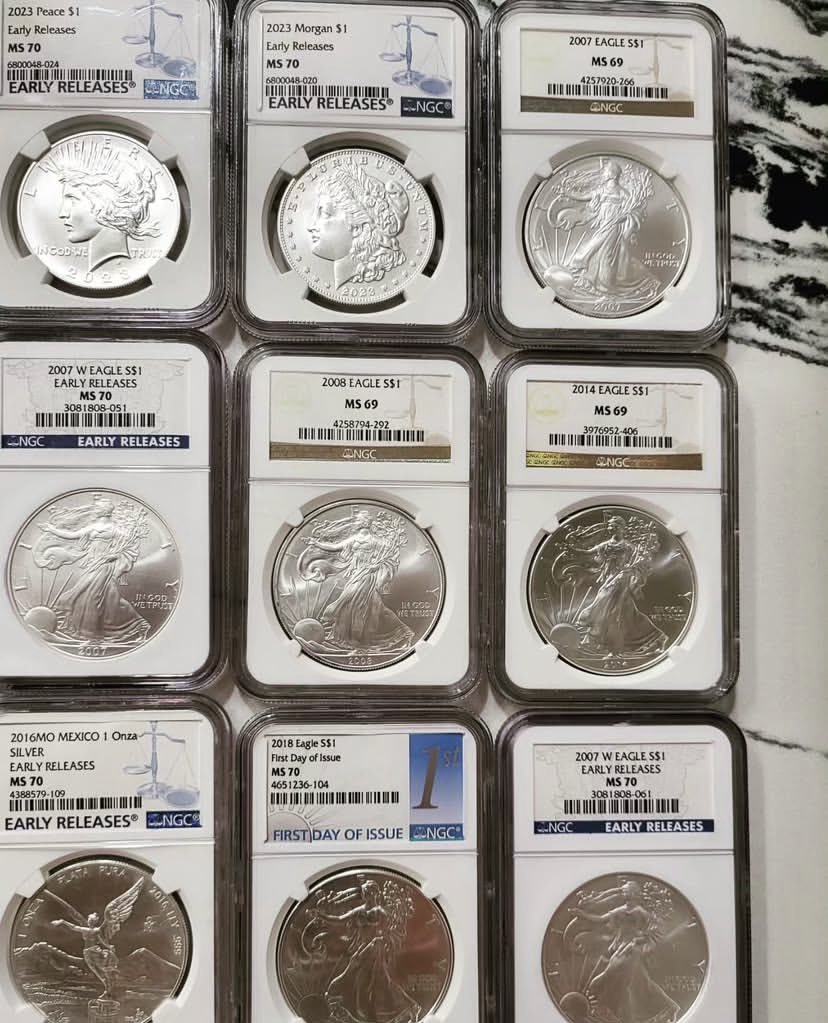 silverandgoldbu's tweet image. Reverse proof  is my favorite on ASE. This is my first RP Libertad, and it doesn't disappoint
Bin to claim $80 each 

#silver #libertad #reverseproof #mexico