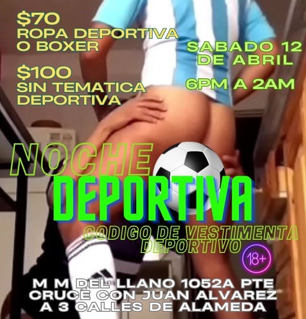 ⚽NOCHE DEPORTIVA⚽

PONTE LA PLAYERA DE TU EQUIPO FAVORITO  Y VEN A SER PARTE DEL MORBO DEPORTIVO

SABADO 12 DE ABRIL
⌚6PM A 2AM

🎟️COMPARTE ESTA PUBLICACION PARA PARTICIPAR EN EL SORTEO DE 5 CORTESIAS QUE SE ENTREGARAN A LOS GANADORES UN DIA ANTES DEL EVENTO🎟️ 

⚽TRAE TU 🍺