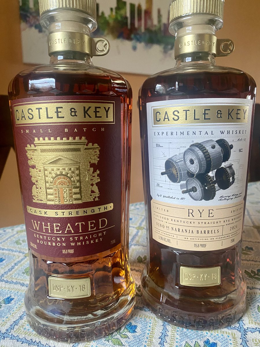 zweber's tweet photo. #Bourbon tweet for the day. Not a huge #CastleKey small batch fan. But, this cask strength rye finished in Naranja barrels and the cask strength wheat are really fun! Cheers! https://t.co/kXWsYi1WWT