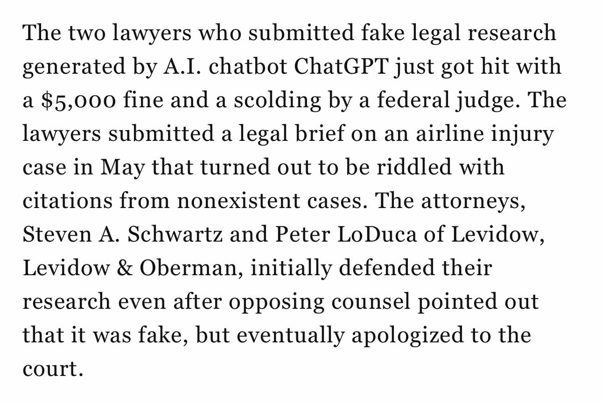 Two lawyers in 2023 used ChatGPT for legal research and presented fake citations from cases that didn’t exist 😂

Today, everyone knows you shouldn’t trust AI blindly.

But most things you read somewhere else today were generated by an LLM too.

You just don’t know that 👀