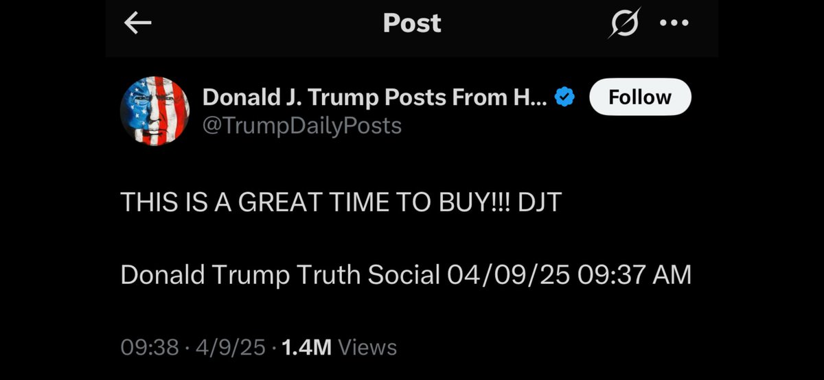 makeitwithmike's tweet photo. Trump told us all to buy, then reversed the entire market. Get on board. https://t.co/preM35keUs