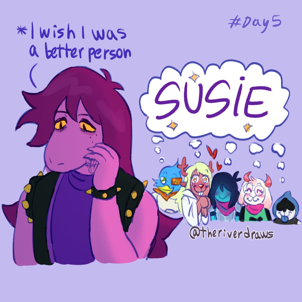 Day 5 of drawing susie every day until the new chapters release (SUSIE❤️) #DELTARUNE