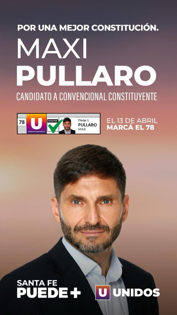 Jorge Miguel Albornoz (@jorgemalbornoz) on Twitter photo Este domingo tenés la oportunidad de elegir. Te podés quedar en el pasado, o podés mirar al futuro. Estamos construyendo una provincia que va a ser la que marque el rumbo de la #Argentina. Votá <a href="/maxipullaro/">Maximiliano Pullaro</a>. El 13 de abril marcá el 78. Este domingo tenés la oportunidad de elegir. Te podés quedar en el pasado, o podés mirar al futuro. Estamos construyendo una provincia que va a ser la que marque el rumbo de la #Argentina. Votá <a href="/maxipullaro/">Maximiliano Pullaro</a>. El 13 de abril marcá el 78.